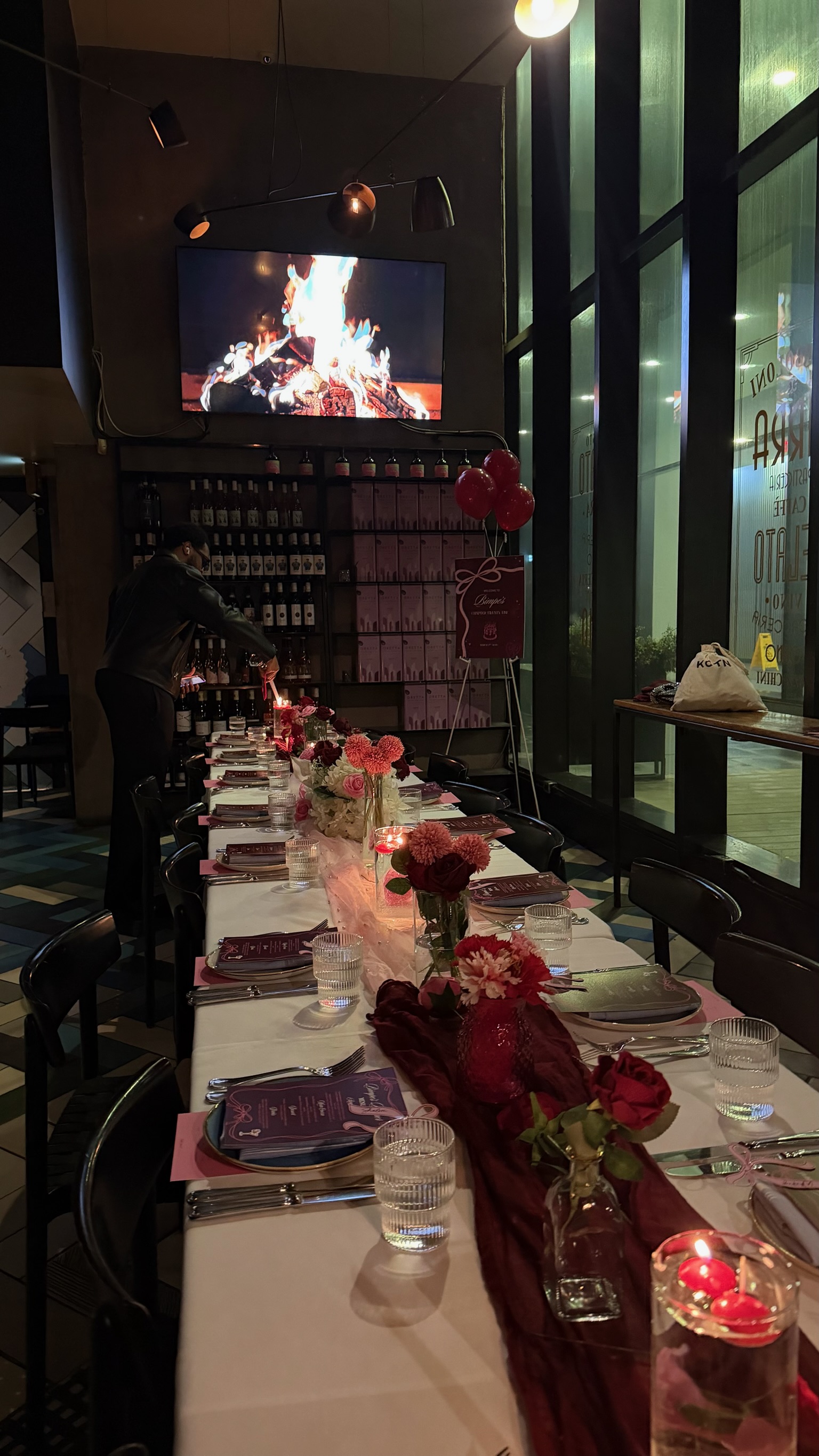 Elegant birthday dinner setup
