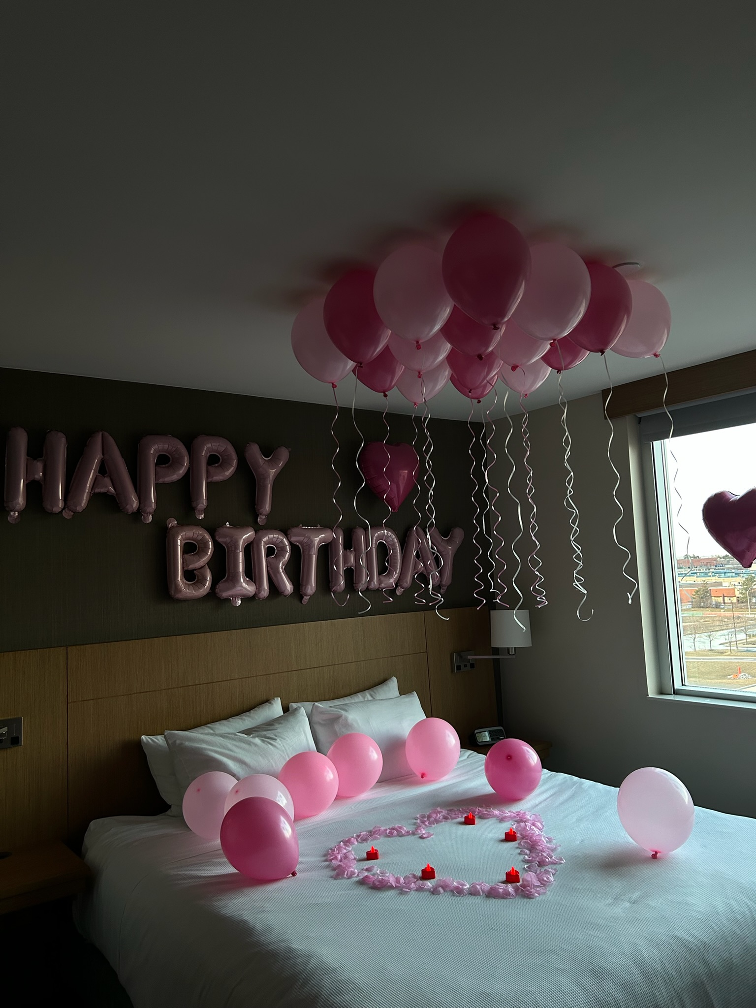 Birthday hotel room surprise